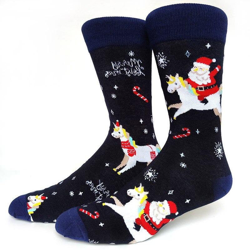 Calze Natalizie Babbo Natale sull'Unicorno