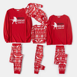 Pigiama Natale Famiglia Dinosauro Rosso