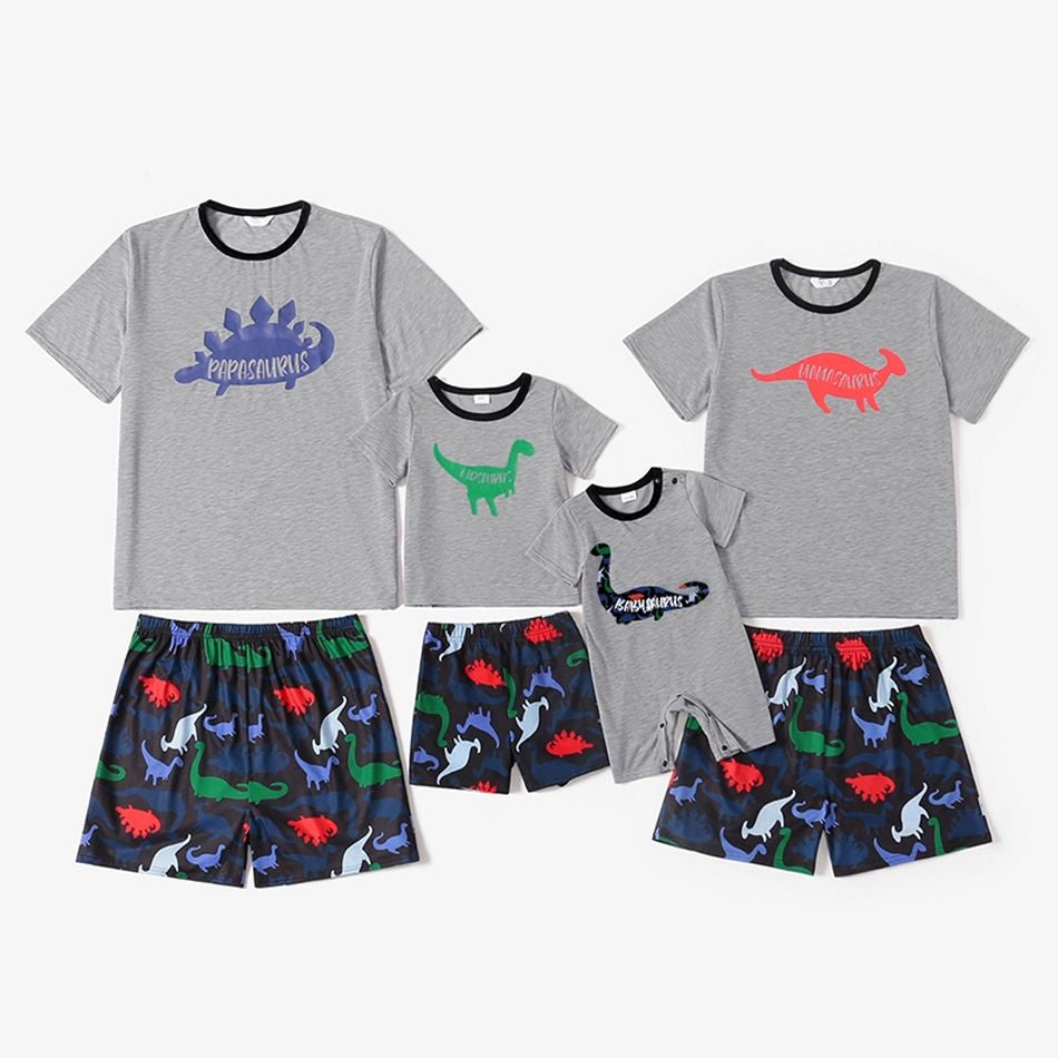 Pigiama Natale Famiglia Corto Dinosauri