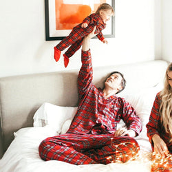 Pigiama Natale Famiglia Elegante Fantasia a Quadri
