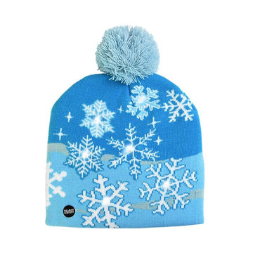 Cappello Di Natale <br/> Azzurro con Fiocchi Di Neve
