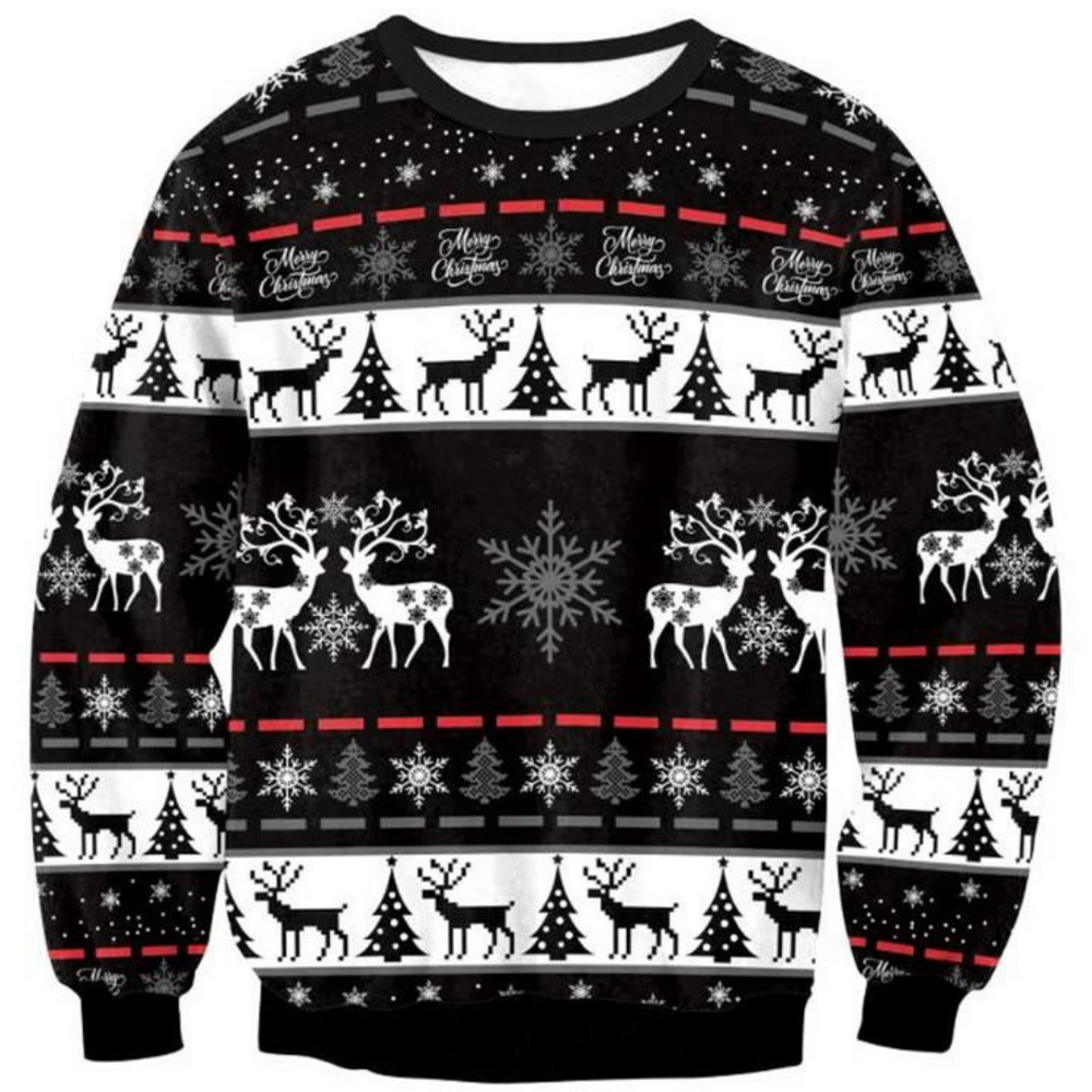 Maglione natalizio Renne in Nero