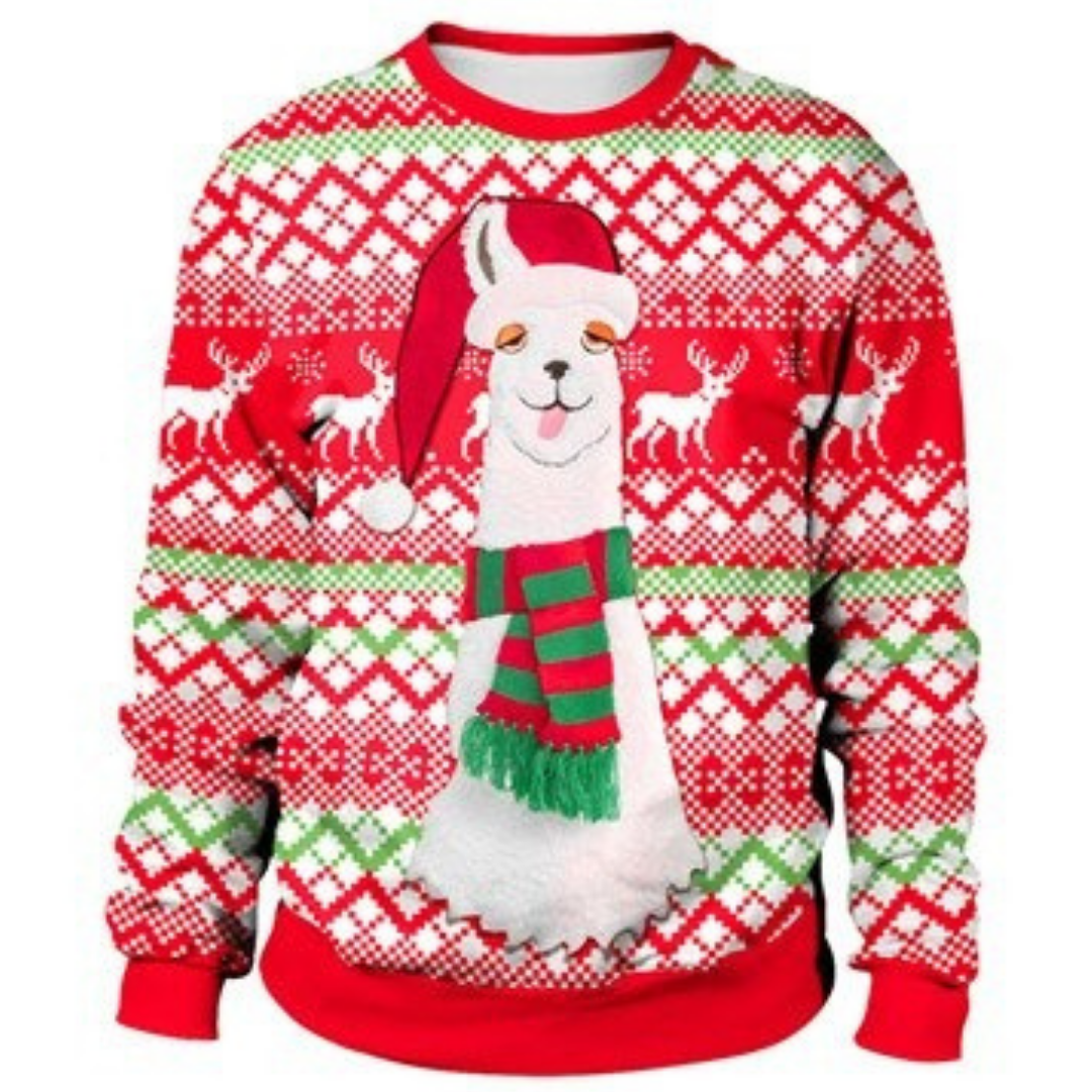 maglione natalizio lama