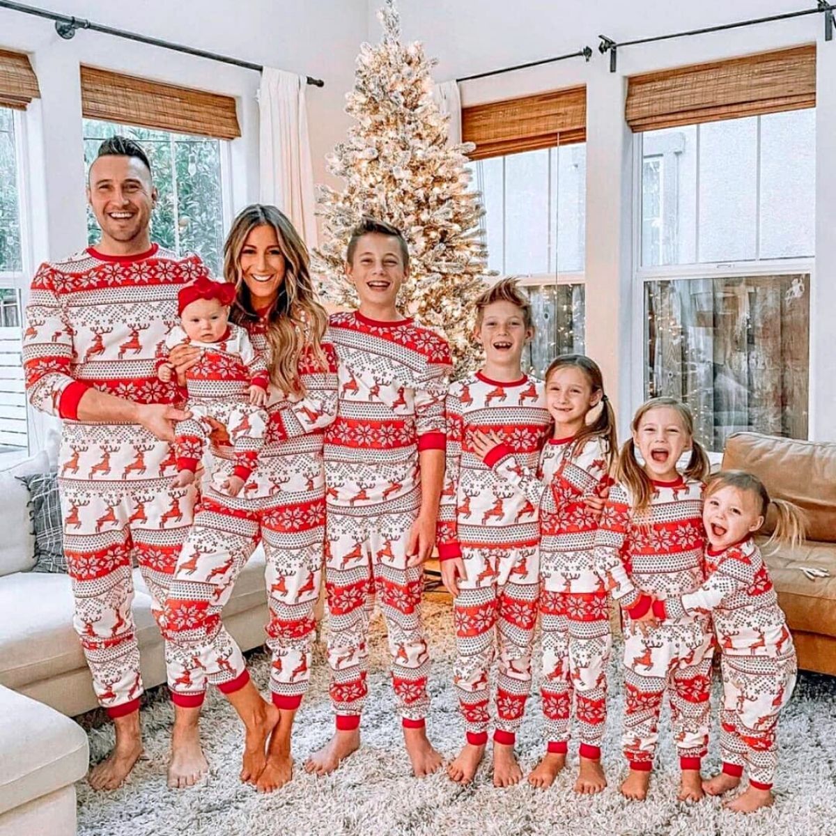 Pigiama Natalizio Familiare Coordinato - Set Per Donna, Uomo E Bambini, Ideale Per Foto E Serate Di Natale